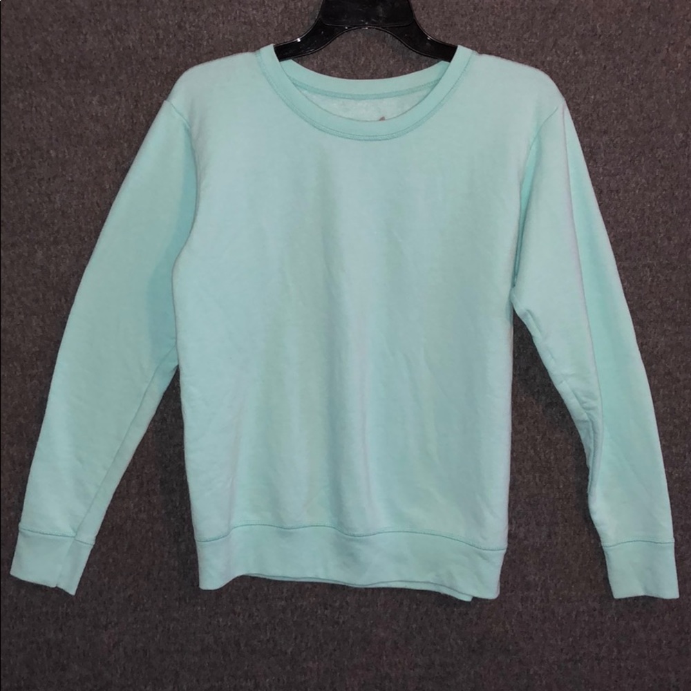 Crewneck plain teal Hanes sweater warm